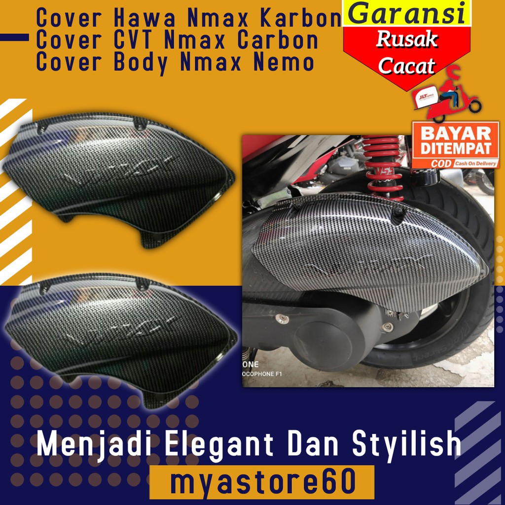 Cover Tutup Hawa Nmax Karbon Cover CVT Nmax Carbon Cover Body Aksesoris Variasi Yamaha Nmax Nemo