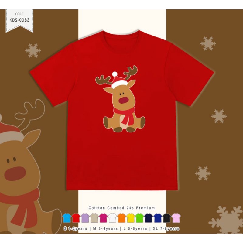 KAOS ANAK EDISI NATAL RUSA DEER/KIDS T-SHIRT NATAL DEER