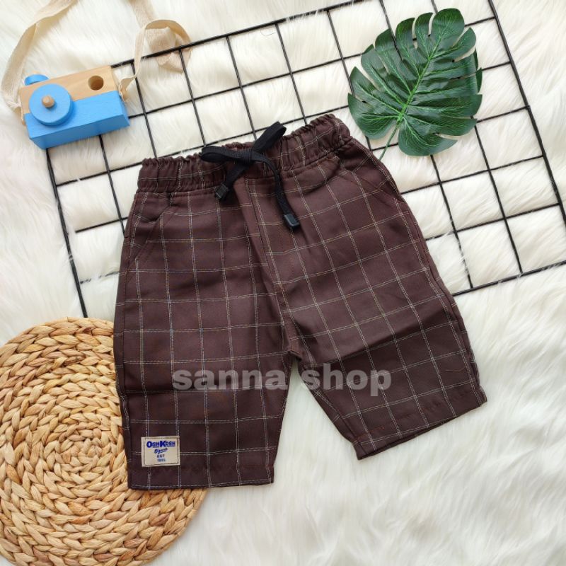 Celana tartan kotak-kotak pendek anak laki-laki / Celpen harian motif anak cowok terlaris