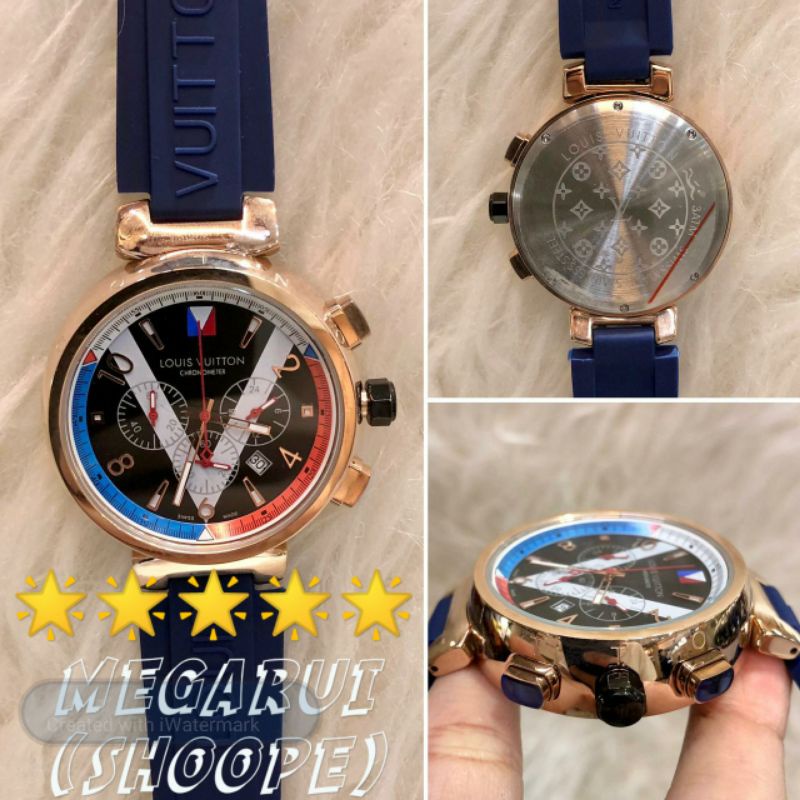 JAM TANGAN LOUIS VUITTON LV CHRONO BLUE SUPER PREMIUM AAA