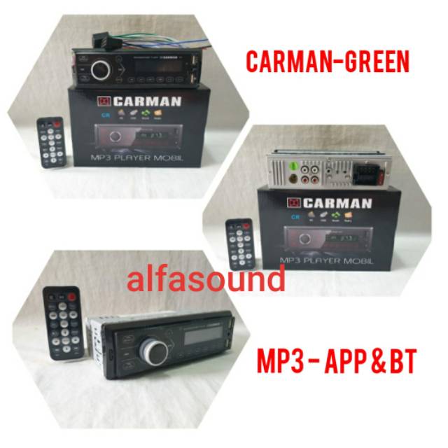 Carman Single Din Bluetooth MP3 USB AUX Smartphone Android IOs App CR
