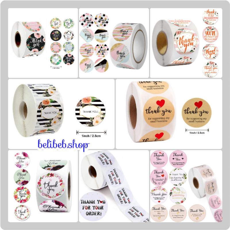 

TERMURAH Rp.55 /1pcs!! (50pcs) Sticker Thank You/Sticker Label/Sticker Souvenir/Sticker Olshop