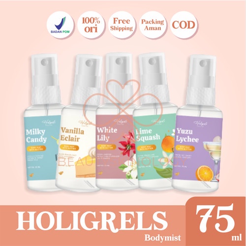 (READY) HOLIGRELS BODYMIST PARFUME 75 ML BPOM BODY MIST