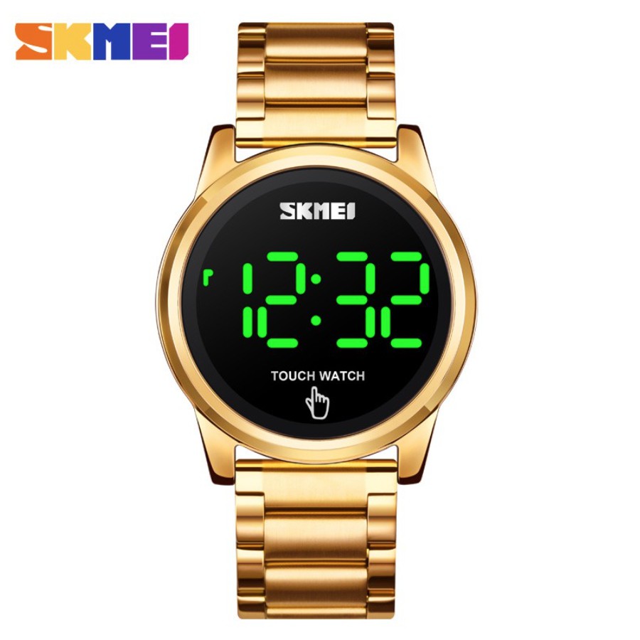Jam Tangan Digital Touch Screen / Layar Sentuh 1684 Led Strap Kulit + Stainless Steel Untuk Pria