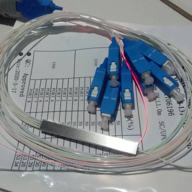 passive Splitter PLC 1:8 SC UPC/spliter micro PLC 1:8 SC UPC Fiber Optic