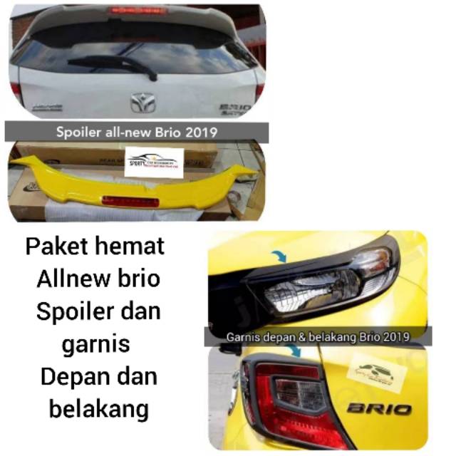 Spoiler allnew brio dan garnis lampu black doff, outer handel, tank cover,