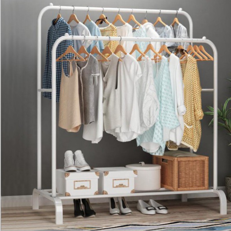 Stand Hanger Gantungan Baju Double Pool Rak Jemuran Baju Gawang Double Rack SGYJ2 - Fw88