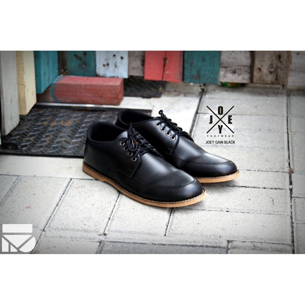 Gain Black | Sepatu Pantofel Hitam Pria Fantopel Pantopel Ori Casual Kerja Cowok Men | FORIND x Joey