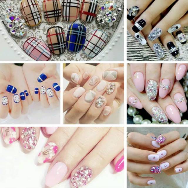 Rhinestone silver set uk 2mm,  3mm,  4mm,  5mm / Hiasan Nail art / decocase / tasbih digital &amp; henna