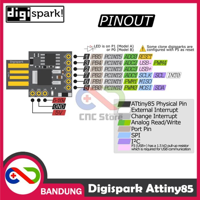 DIGISPARK ATTINY85 KICKSTARTER USB DEVELOPMENT BOARD FOR ARDUINO