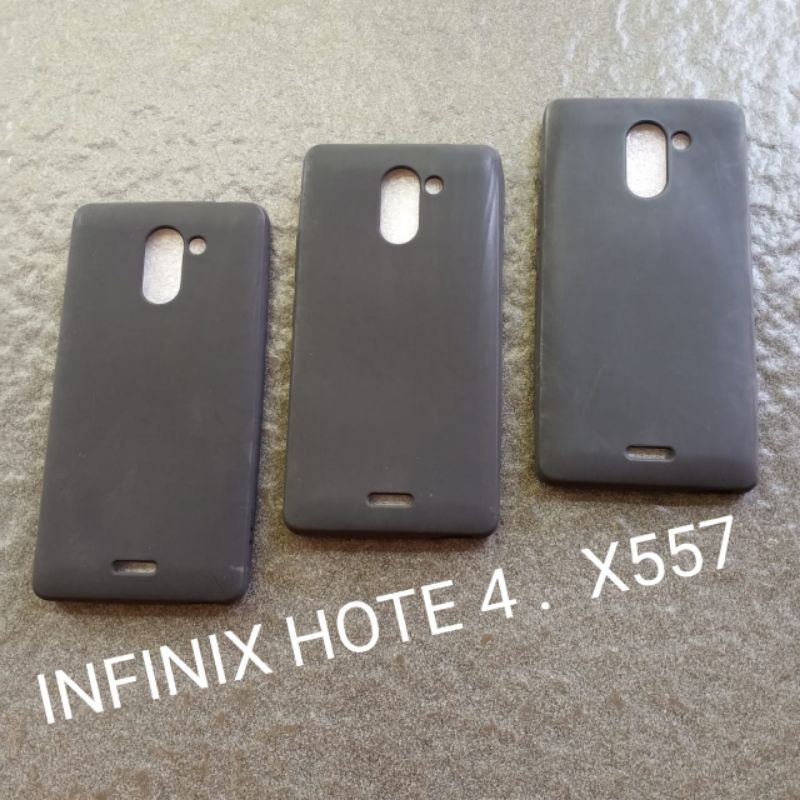 Case Infinix X557 Hot 4 full black soft softcase softshell silikon cover