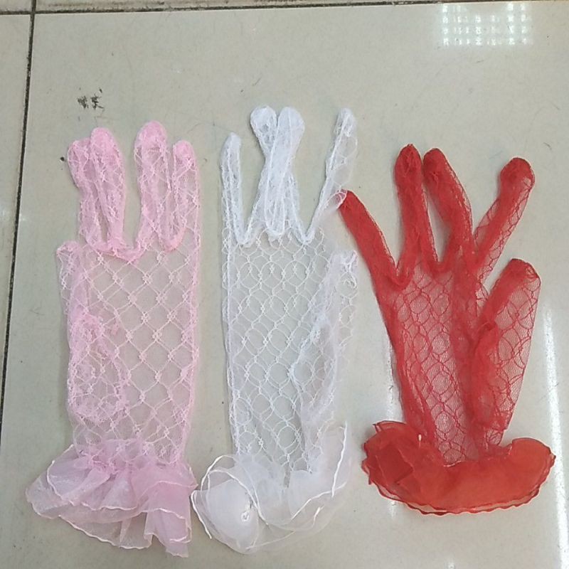 TERMURAH!!Sarung Tangan Pengantin Brukat Pendek-Gloves Pesta