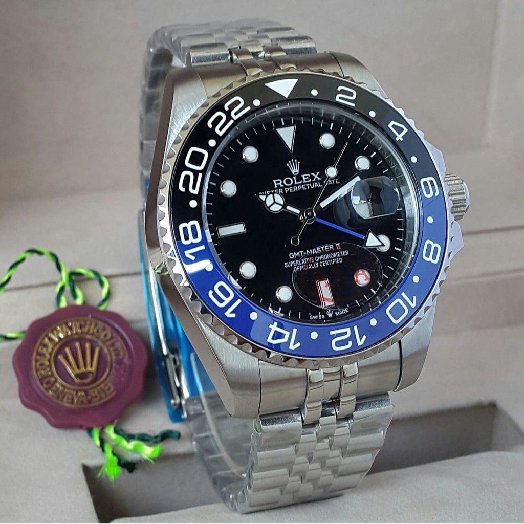 JAM TANGAN PRIA ROLEX GMT MASTER II RANTAI JUBILEE PASIR