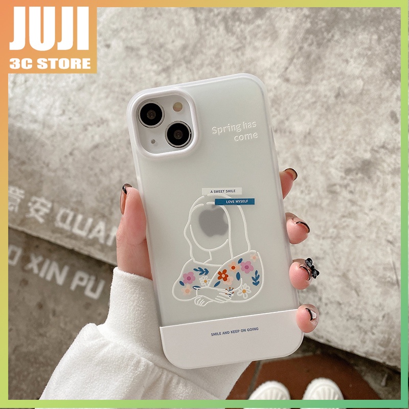 Soft Case Hp Gambar Gadis Bunga Untuk iphone 11 / 12 / 13pro max / x / xs / xr / xsmax / 7 / 8plus