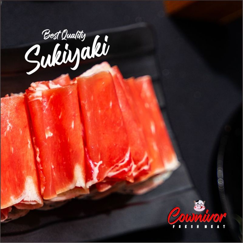 

Sukiyaki AUS Beef slice premium low fat / Daging sapi sukiyaki tanpa lemak premium