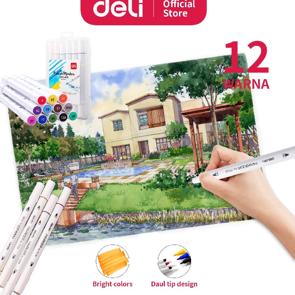 

vnn18 Deli spidol desain profesional 12/24/36 warna ujung ganda 70700 ..,,.,,.,