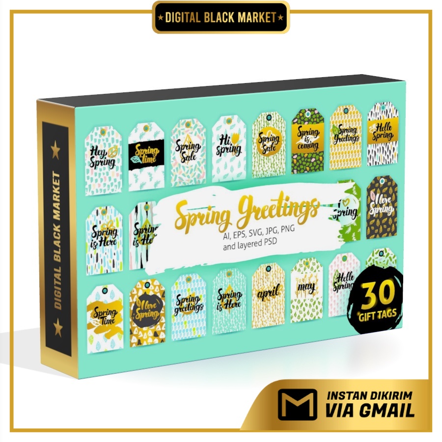 Spring Garden Gift Tags - Vector Designs