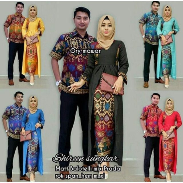 Batik Couple shiren sungkar modern kekinian pakaian kerja kantor longdres seragam Dres murah barong