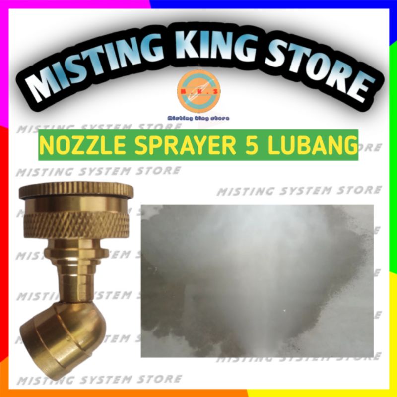 NOZZLE SPUYER BENGKOK 5 LUBANG NOZLE KUNINGAN SPRAYER ELEKTRIK KNAPSACK ALAT SIRAM TAMAN KEBUM SEMPROTAN HAMA