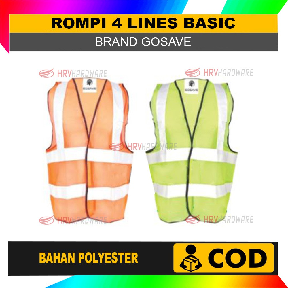 Rompi Safety 4 Lines Safety Vest Rompi Proyek SCOTLIGHT