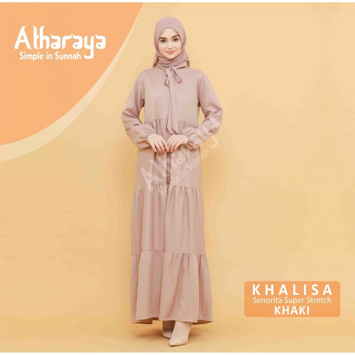 Dress KHALISA Gamis Terbaru Gamis Rempel Susun Gamis Remaja Premium By Atharaya