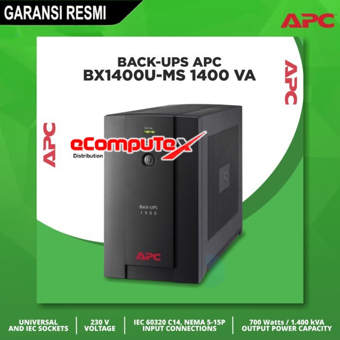 UPS APC BX1400U-MS / BX1400VA 1400VA 700W 230V TOWER - GARANSI RESMI