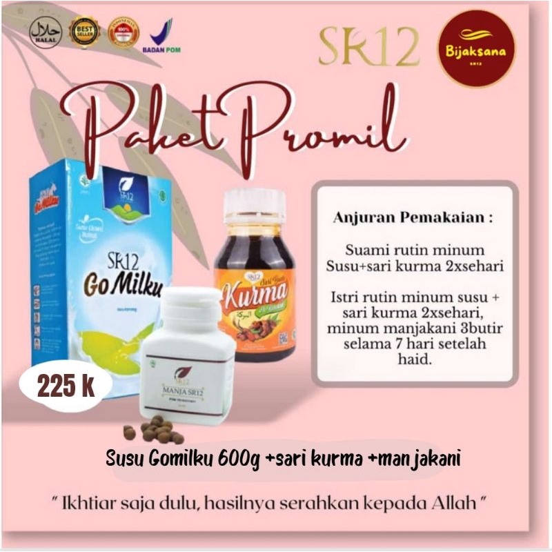 

Paket Promil SR12, GoMilku ,Manjakani, sari kurma