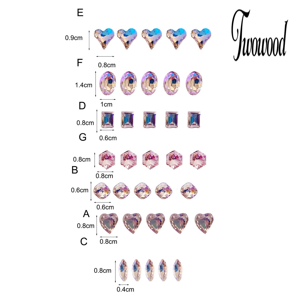 20pcs / Pack Ornamen Berlian Imitasi 3D Untuk Manicure