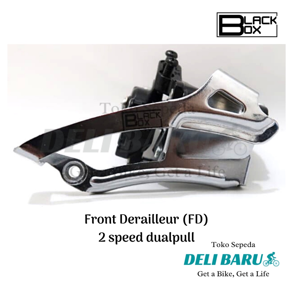 Blackbox Front Derailleur 2 speed FD dual pull sepeda MTB, lipat