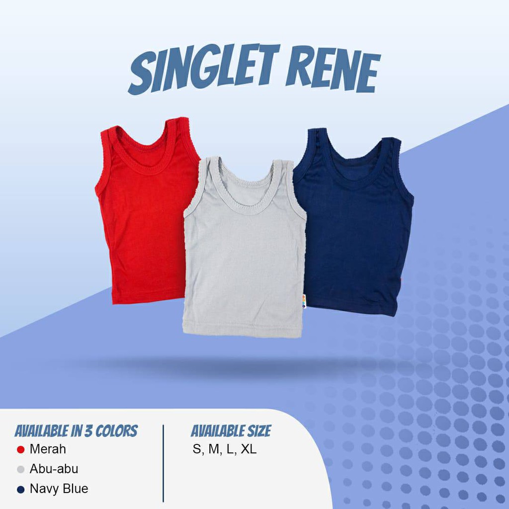 RENE KAOS DALAM SINGLET ANAK BAYI POLOS WARNA 6 PCS-1