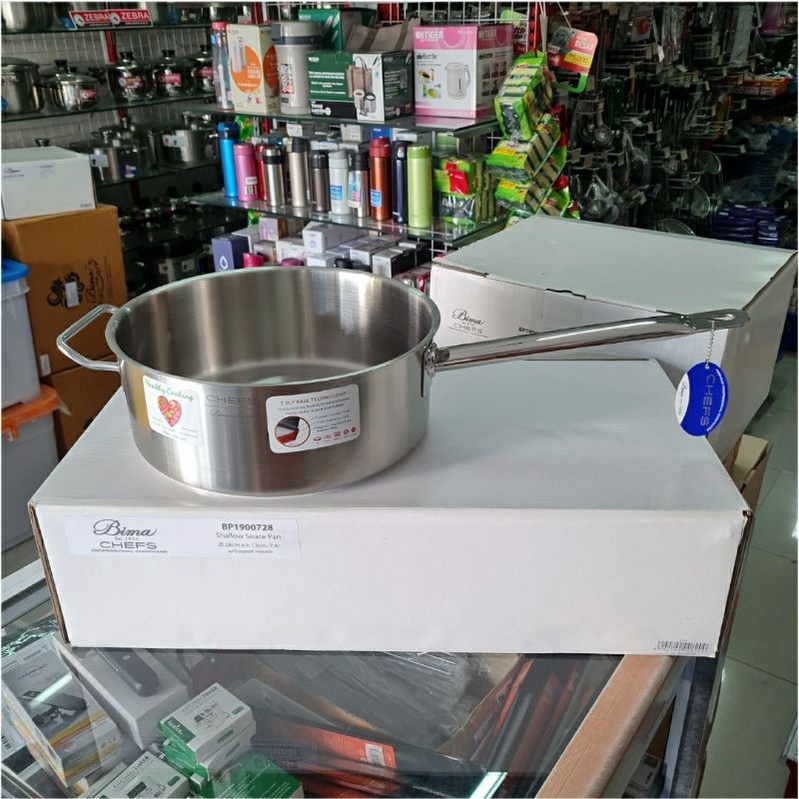 BP1900728 Sauce Pan Shallow D28cm H12cm Bima Chefs, Panci SUS 304