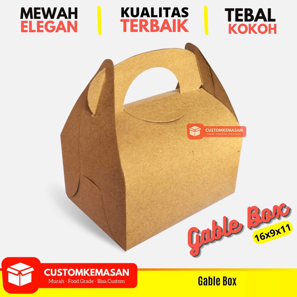 

Gable Box / Box Hampers / Dus Souvenir / Dus Kue / Dus Roti / Kemasan Roti