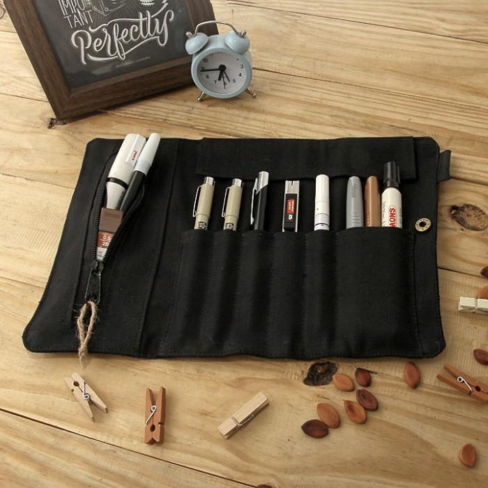 

Roll Up Pencil Case Black Edition