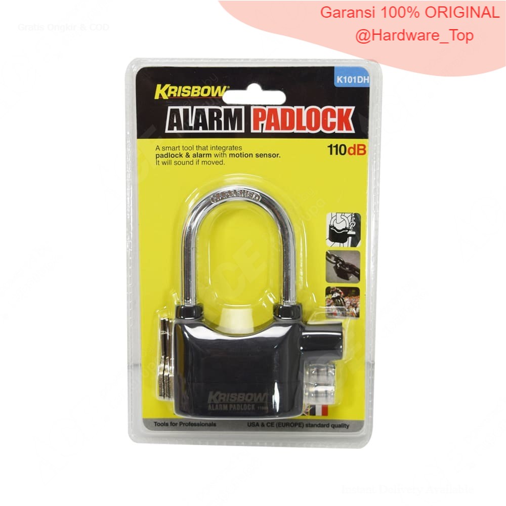 ACE Krisbow Gembok Dengan Alarm Anti Maling / Padlock Alarm Gembok Anti Maling/Gembok Alarm