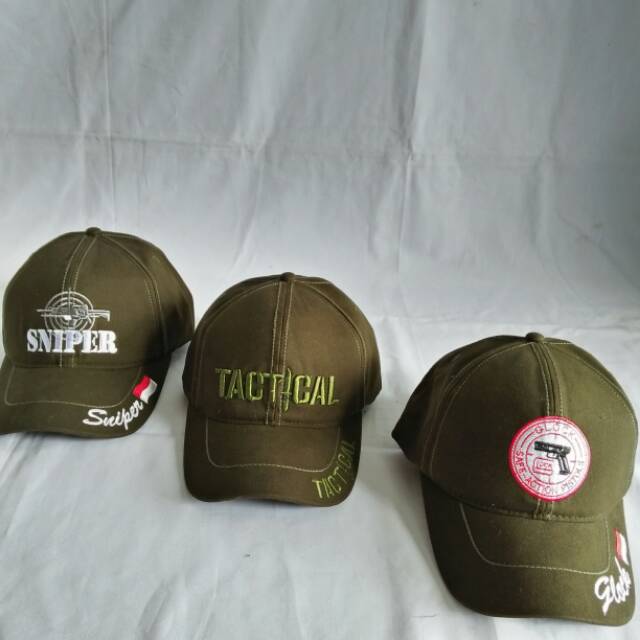 Topi tactical,glock,511,emerson,sniper,blackhawk black&amp;green army kanvas sueding full bordir