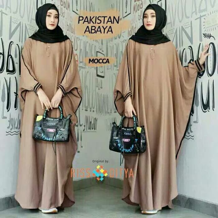 Baju Muslim Wanita Abaya Pakistan Mocca Gamis Wanita