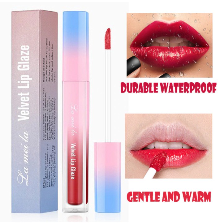 LAMEILA Lipstick Cair Kosmetik Lip Glaze Velvet Metal Bibir Makeup Kecantikan Lip Tint Lipstik Lip Gloss LA035