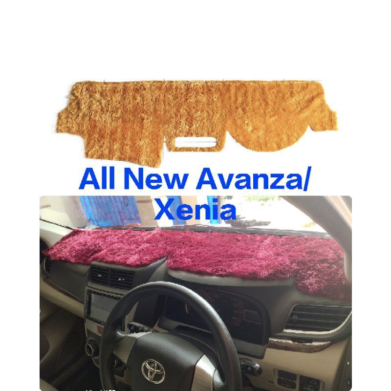 Avanza Xenia Cover Alas Dashboard  Asesoris Interior Mobil Bahan Bulu Rasfur Lembut Tahun 2012-2020