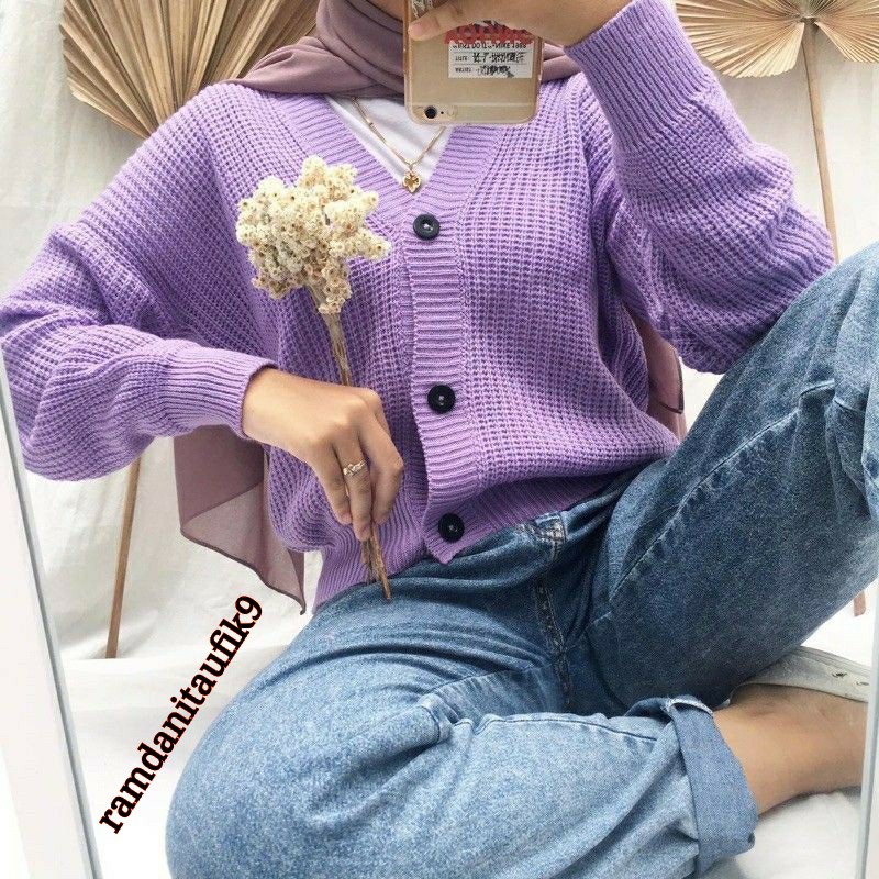 Cardi Rajut oversize - Nakara Cardigan Rajut Premium  - Cardi Rajut oversize - kardigan crop 7 gate.-4