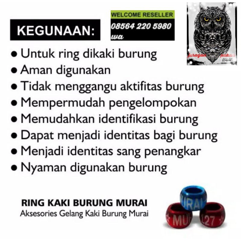 Ring Kaki Burung MURAI