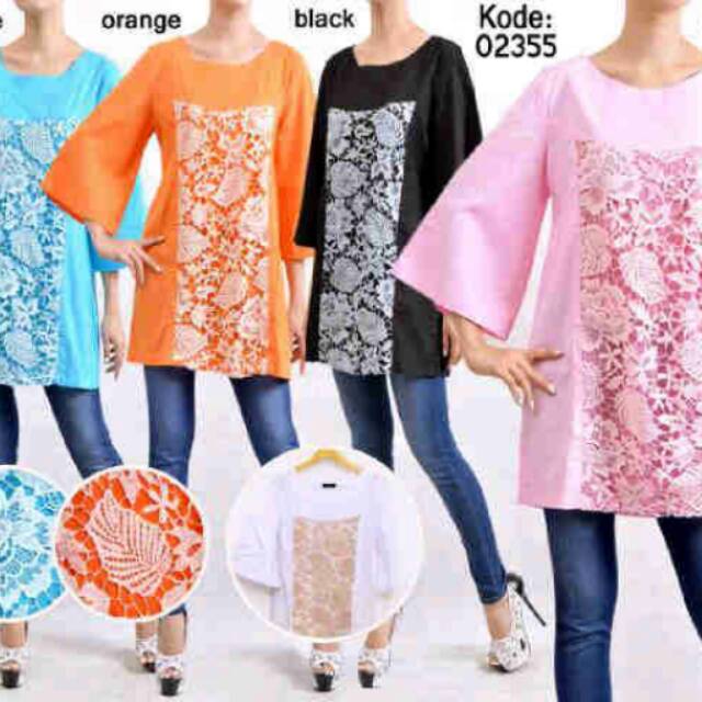 Blus katun Brokat