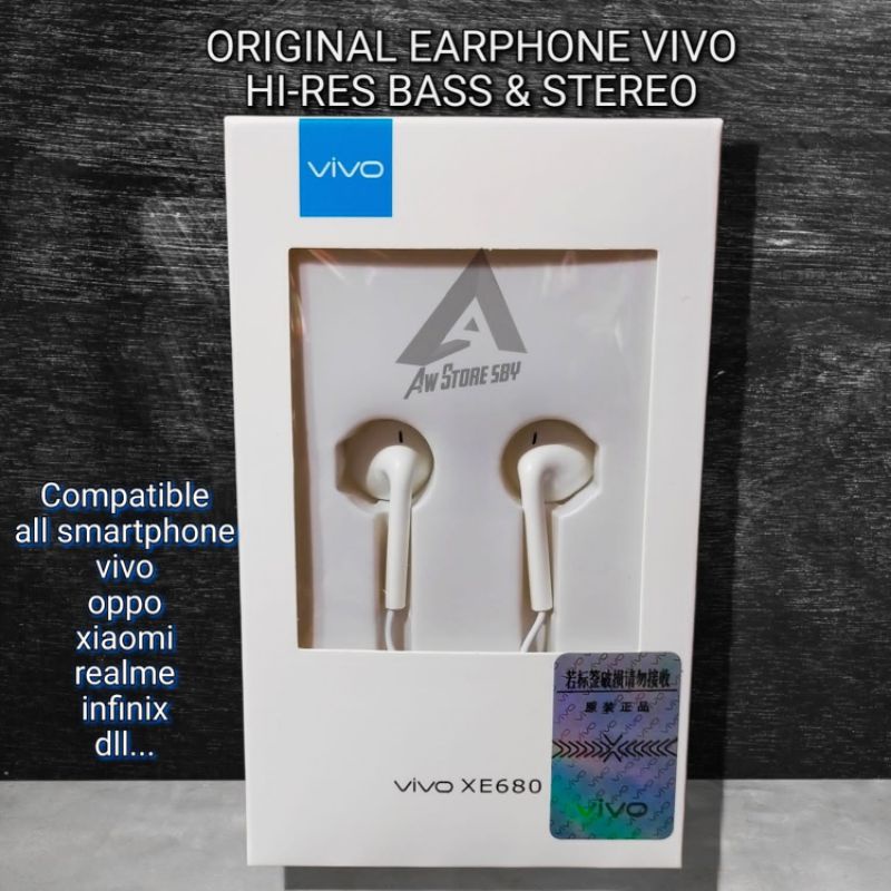 [XE-680] EARPHONE VIVO ORI EXTRA BASS HEADSET VIVO Y11 Y12 Y19 V11 V17 Y20 Y20S  Y30 Y21S Y50