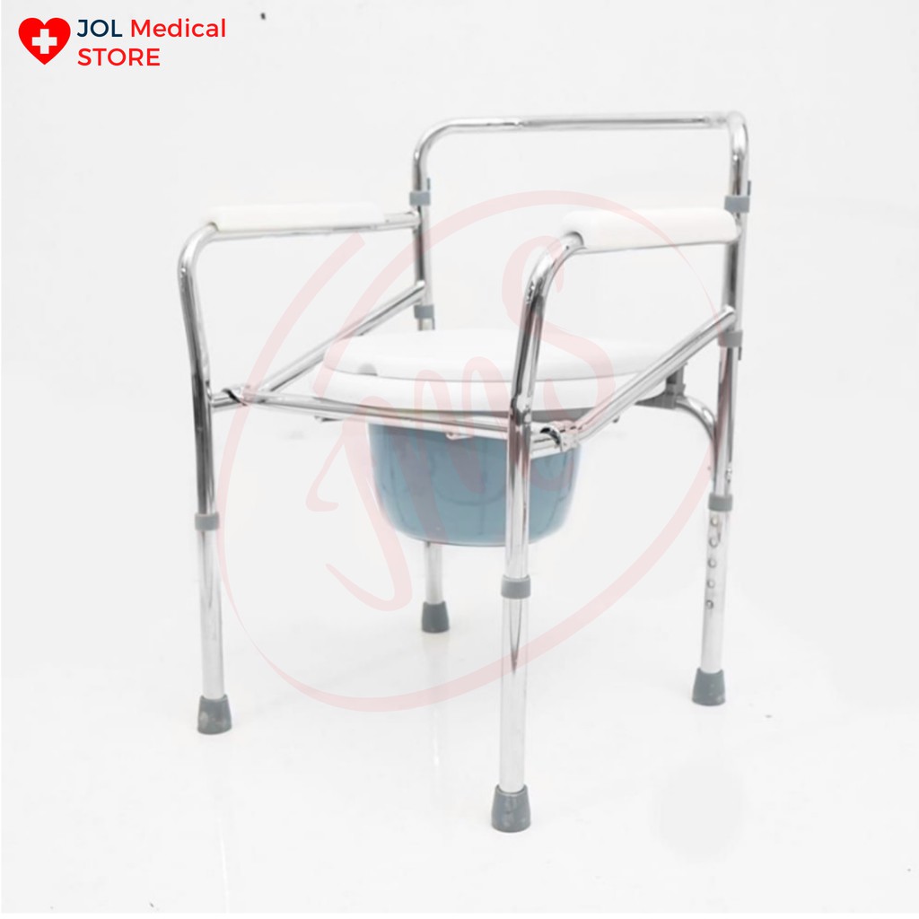 Comode Kursi BAB / Commode Chair Buang Air Besar Merek Juara Besi Chrome KOKOH TAHAN LAMA