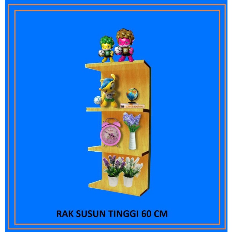Rak Gantung Susun Dinding serbaguna tinggi 60 cm