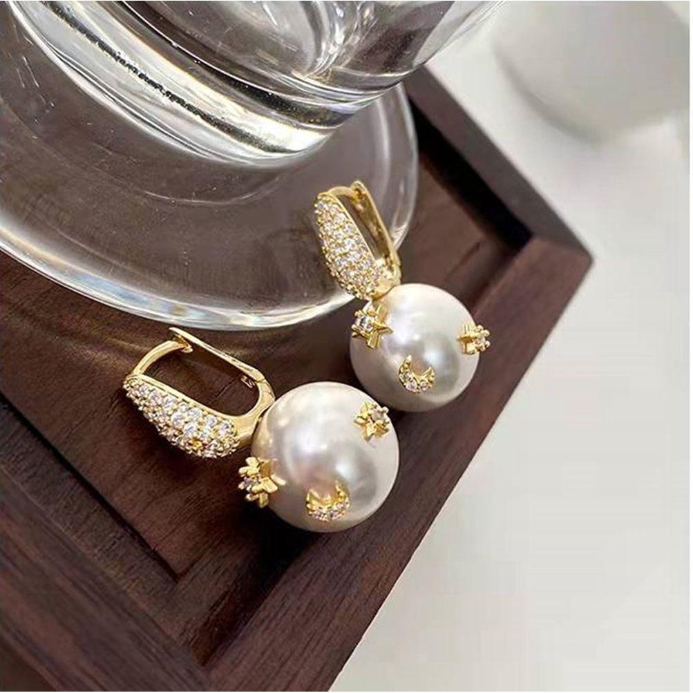 Mxbeauty Gaya Korea Drop Earrings Fashion Romantis Bulan Bintang Perhiasan Hadiah Logam Menjuntai Earrings