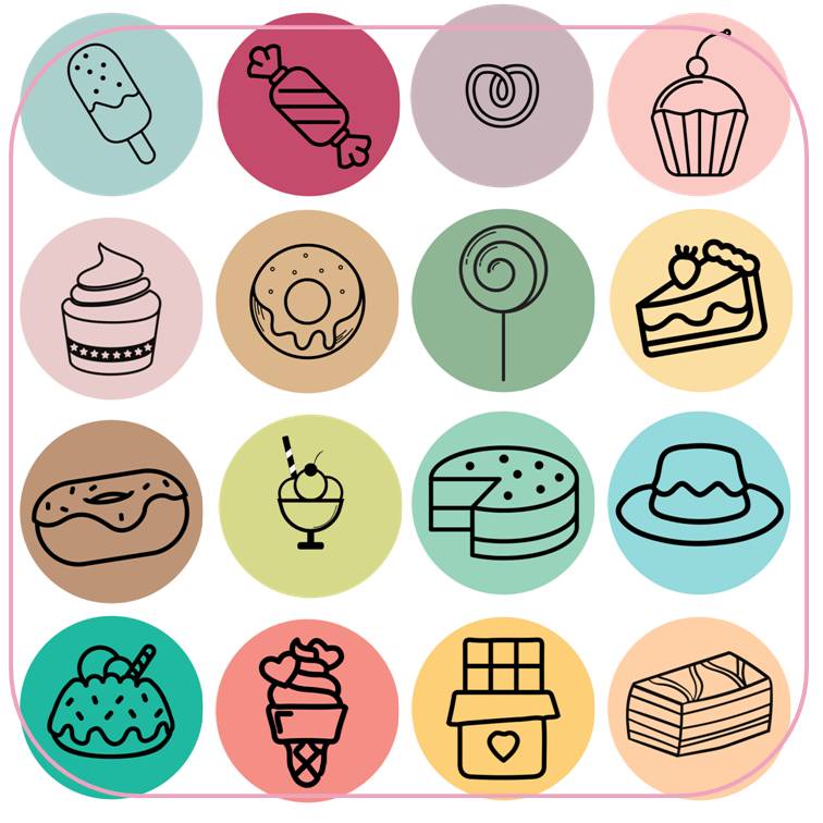 

Sticker Dessert Aesthetic Warna Pastel Desain Bulat | Sticker Dessert Sweet Bulat | Stiker Dekorasi Packaging Edisi Dessert Bulat (diameter 3-4cm) Stiker Dessert Vinyl