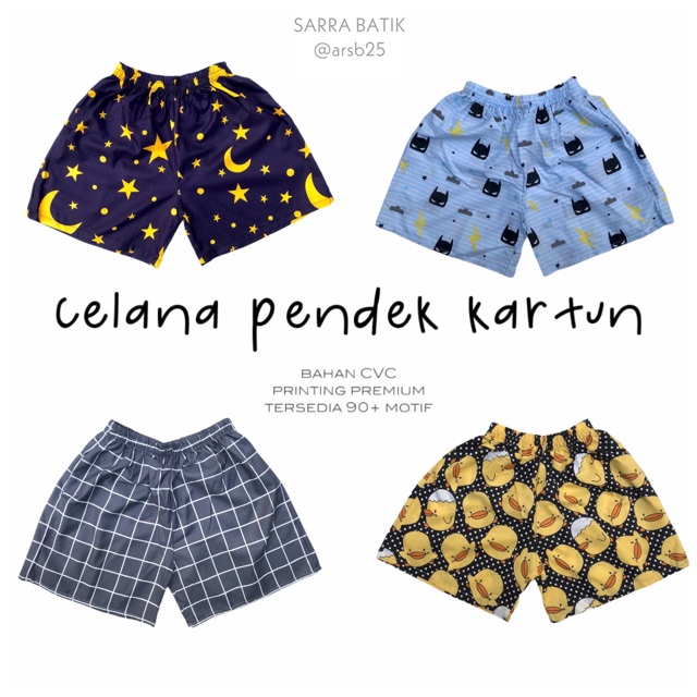 Celana Pendek Kartun Dewasa Boxer Bawahan Casual Santai Harian Celana Pendek