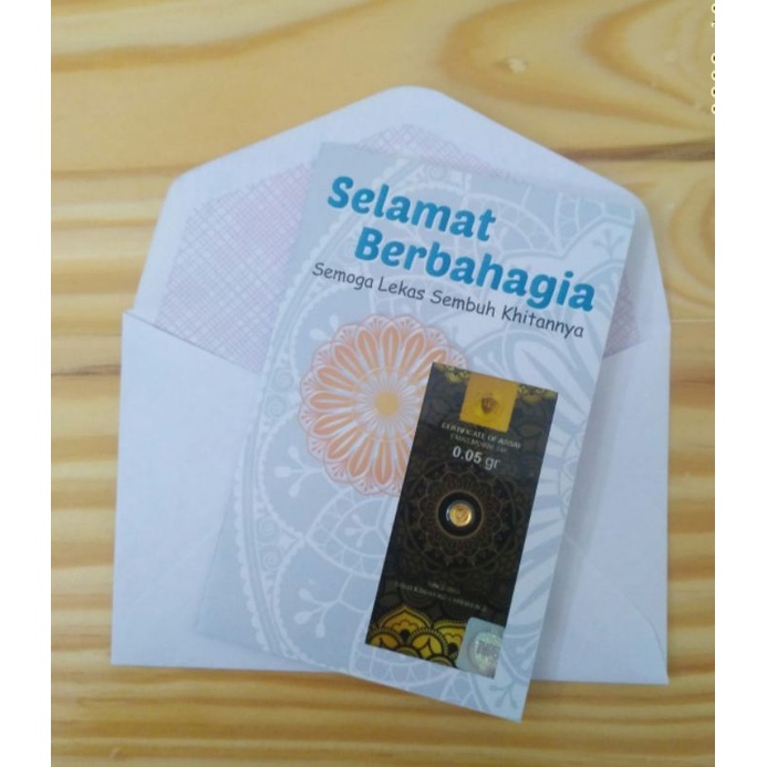 Kartu Ucapan Minigold, Eoa gold, emas mini, salam gold + gratis Amplop putih-Ucapan Khitan