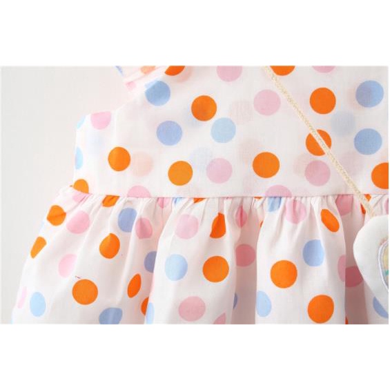 (6bln - 3thn) Dress Polkadot Rabbit / Dress Anak Polkadot Free Tas Kelinci / Dress Polka Anak Perempuan D46