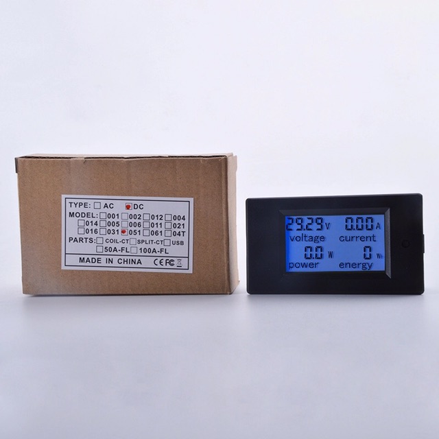 PZEM-051 Voltmeter DC 6.5-100V 100A 75mV Shunt KWh Ammeter Power Energy